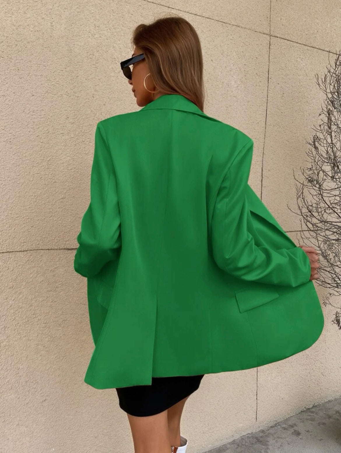 Blazer Verde con botón y solapa