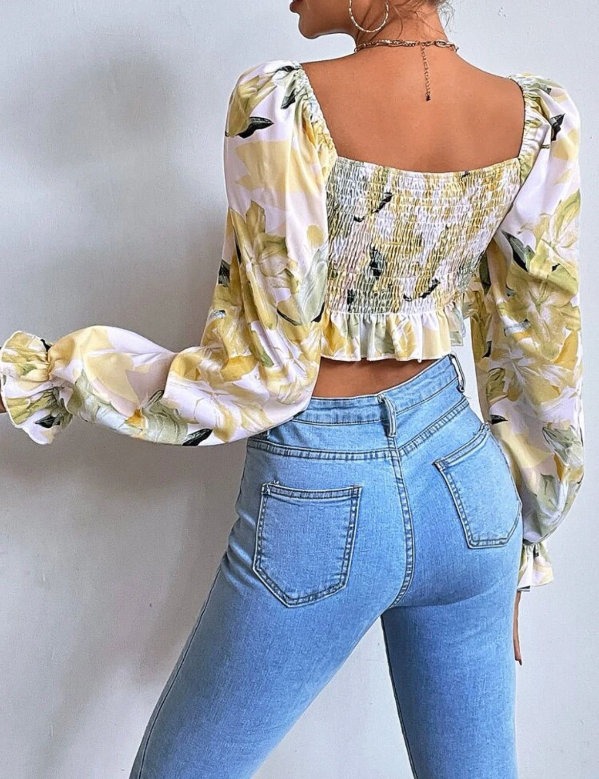 Blusa Floral Escote Corazón